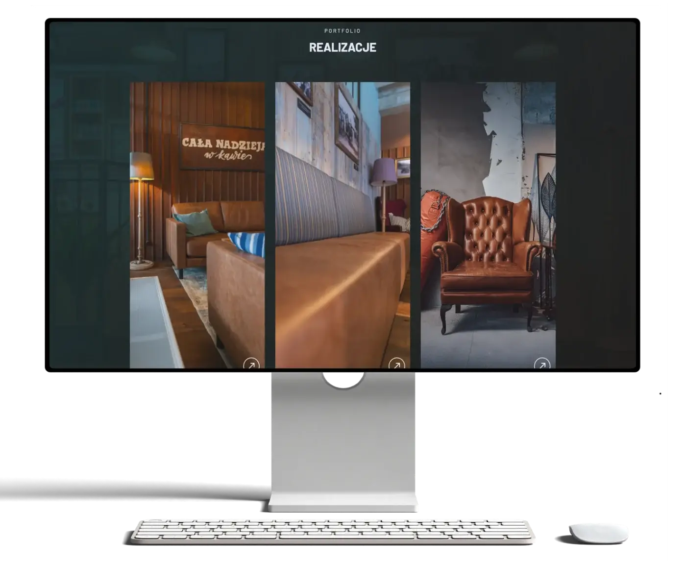Soho Form website on a monitor – Projects section